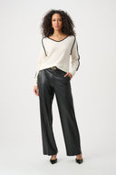 Joseph Ribkoff Leatherette Wide-Leg Pull-On Pants Style 263063