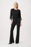 Joseph Ribkoff Silky Knit Ruffled-Cuff Top Style 263066