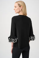 Joseph Ribkoff Silky Knit Ruffled-Cuff Top Style 263066
