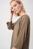 Joseph Ribkoff 3/4 Dolman Sleeve Boat-Neck Tunic Style 263069