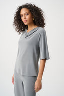 Joseph Ribkoff Melange Silky Knit Cowl Top Style 263070