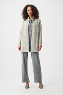 Joseph Ribkoff Jacquard Plaid A-Line Coat Style 263072.
