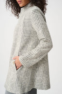 Joseph Ribkoff Jacquard Plaid A-Line Coat Style 263072