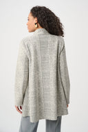Joseph Ribkoff Jacquard Plaid A-Line Coat Style 263072