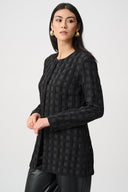 Joseph Ribkoff Textured 3D Jacquard Collarless Jacket Style 263083