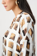 Joseph Ribkoff Satin Geometric Print Boxy Top Style 263088