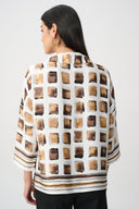 Joseph Ribkoff Satin Geometric Print Boxy Top Style 263088