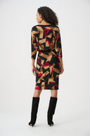 Joseph Ribkoff Abstract Print Knit Straight Dress Style 263089