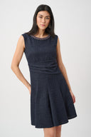 Joseph Ribkoff Flounce Dress with Pearl Trim Style 263092