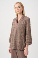 Joseph Ribkoff Bubble Jacquard & Memory Straight Top Style 263095