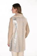 Frank Lyman Reversible Faux Fur Sleeveless Knit Jacket Style 263104