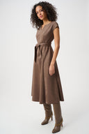Joseph Ribkoff Scuba Suede Fit-and-Flare Dress Style 263105