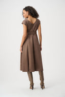 Joseph Ribkoff Scuba Suede Fit-and-Flare Dress Style 263105
