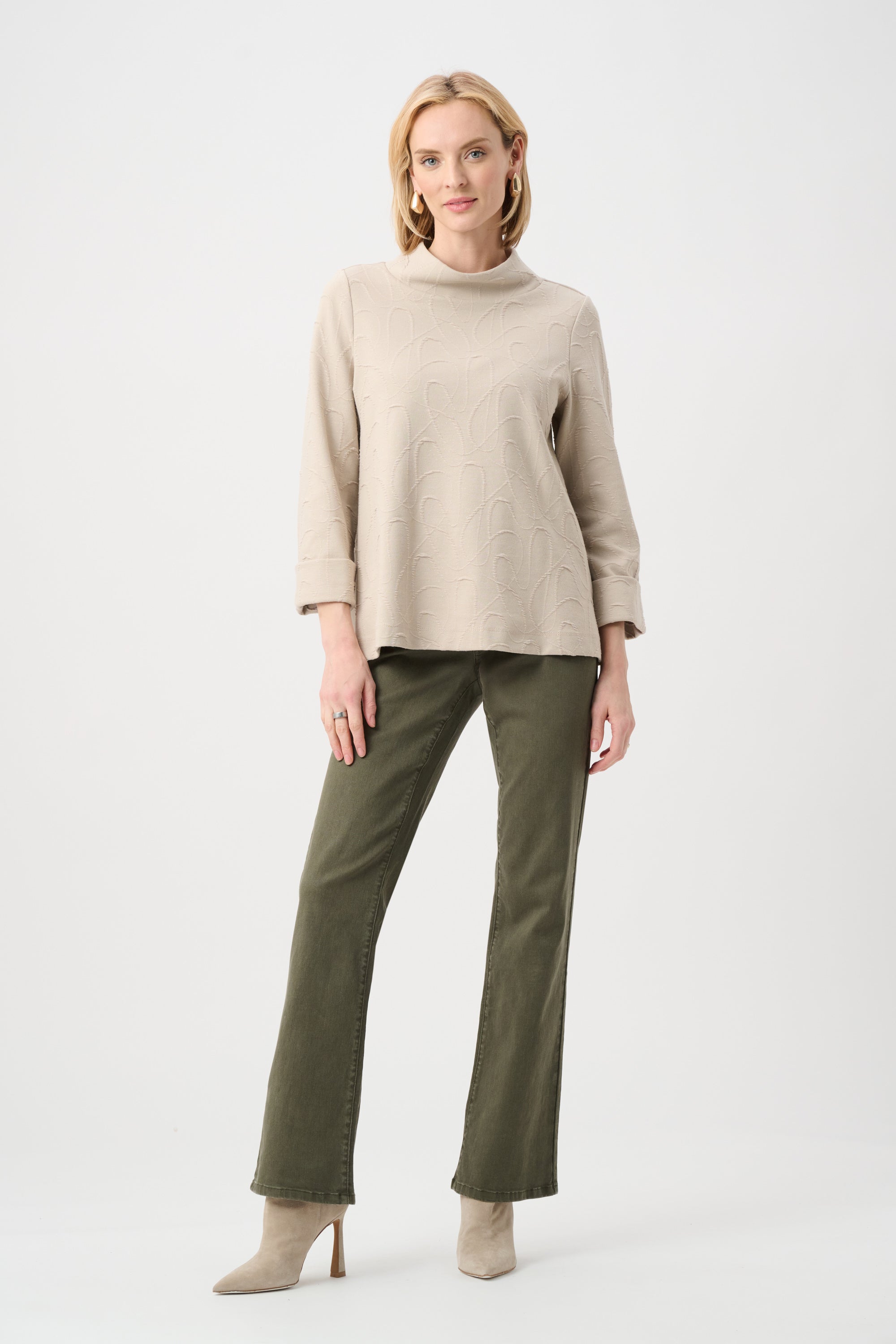 Joseph Ribkoff Sweater Funnel Collar Trapeze Top Style 263126
