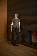 Joseph Ribkoff Abstract Jacquard Knit Bomber Vest Style 263128.