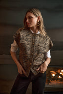 Joseph Ribkoff Abstract Jacquard Knit Bomber Vest Style 263128