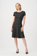 Joseph Ribkoff Lurex Jacquard Check A-Line Dress Style 263131