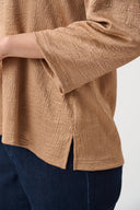 Joseph Ribkoff Crushed Satin Straight V-Neck Top Style 263141