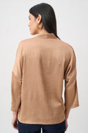 Joseph Ribkoff Crushed Satin Straight V-Neck Top Style 263141