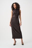 Joseph Ribkoff Pleated Satin Sleeveless Midi Dress Style 263147