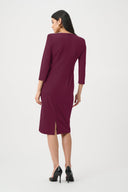 Joseph Ribkoff Scuba Crepe Knotted-Waist Sheath Dress Style 263150