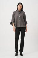 Joseph Ribkoff Geometric Jacquard Trapeze Jacket Style 263152