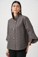 Joseph Ribkoff Geometric Jacquard Trapeze Jacket Style 263152