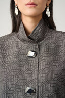 Joseph Ribkoff Geometric Jacquard Trapeze Jacket Style 263152