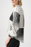 Joseph Ribkoff Satin Geometric Print Boxy Top Style 263153