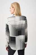Joseph Ribkoff Satin Geometric Print Boxy Top Style 263153