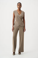 Joseph Ribkoff Melange Silky Knit Fitted Wrap Top Style 263161