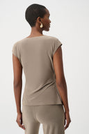 Joseph Ribkoff Melange Silky Knit Fitted Wrap Top Style 263161