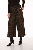 Frank Lyman Belted Animal-Print Wide-Leg Trousers Style 263188