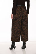 Frank Lyman Belted Animal-Print Wide-Leg Trousers Style 263188