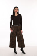 Frank Lyman Belted Animal-Print Wide-Leg Trousers Style 263188