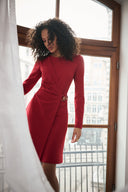 Joseph Ribkoff Scuba Crepe A-Line Wrap Dress Style 263196.