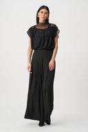 Joseph Ribkoff Chiffon And Silky Knit Blouson Top Style 263198