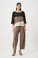 Joseph Ribkoff Bubble Jacquard Color Block Boxy Tunic Style 263199