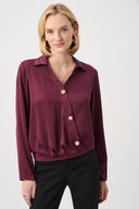Joseph Ribkoff Satin V-Neck Cocoon Top Style 263204