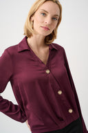 Joseph Ribkoff Satin V-Neck Cocoon Top Style 263204
