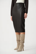 Joseph Ribkoff Bonded Leatherette Pencil Skirt Style 263213