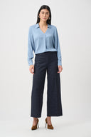 Joseph Ribkoff Lurex Boucle Wide-Leg Pull-On Pants Style 263215