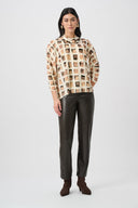 Joseph Ribkoff Lurex Sweater Abstract Print Boxy Tunic Style 263223