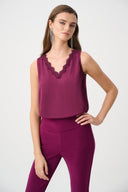 Joseph Ribkoff Satin Sleeveless V-Neck Top Style 263235