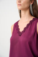 Joseph Ribkoff Satin Sleeveless V-Neck Top Style 263235
