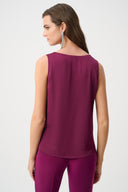 Joseph Ribkoff Satin Sleeveless V-Neck Top Style 263235