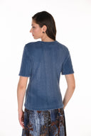 Frank Lyman Jeweled Button Short-Sleeve Pullover Style 263322