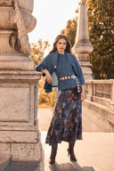 Frank Lyman Abstract Floral Print A-line Skirt Style 263478