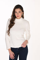 Frank Lyman Feather Yarn Mock Neck Sweater Style 263355