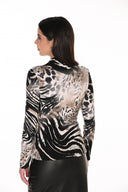 Frank Lyman Fitted Animal Abstract Print Top Style 263367